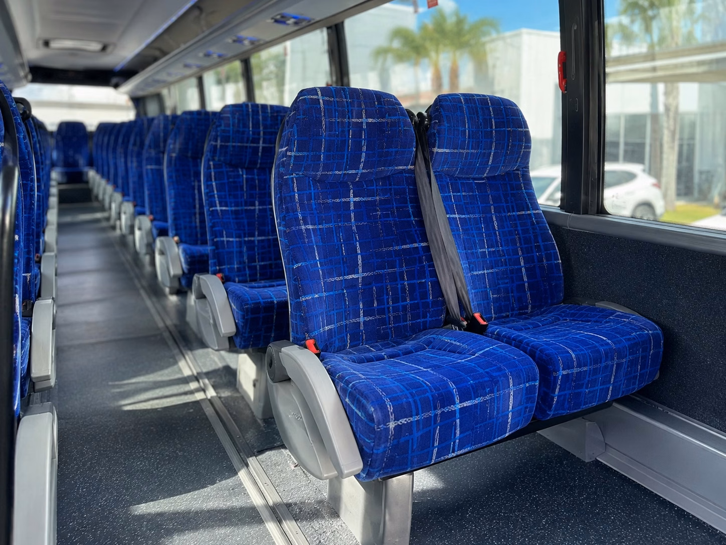 56 passenger charter bus inside